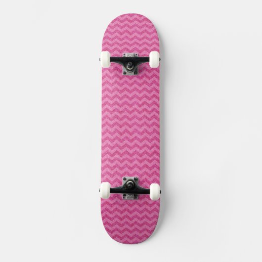roze glitter chevron zig zag sparkles skateboard (Voorkant)
