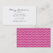 roze glitter chevron zig zag sparkles visitekaartje (Voorkant / Achterkant)