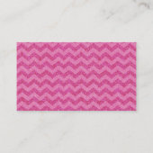 roze glitter chevron zig zag sparkles visitekaartje (Achterkant)