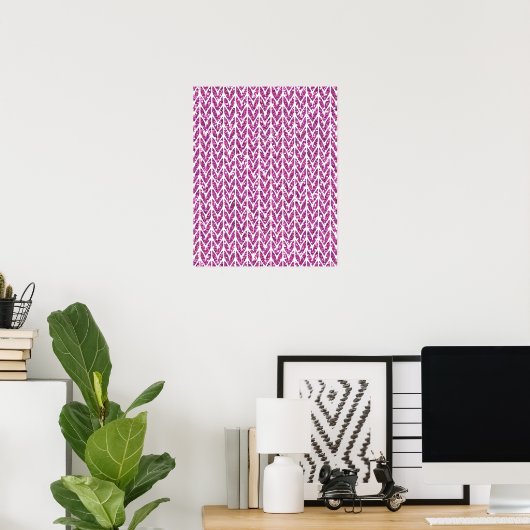 Roze Glitter Chevrons Knit Pattern Print (Thuiskantoor)