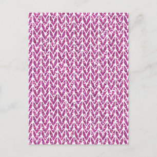 Roze Glitter Chevrons Knit Pattern Print Briefkaart