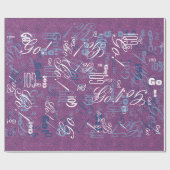 Roze Glitter Chevrons Knit Pattern Print Cadeaupapier (Vlak)