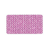Roze Glitter Chevrons Knit Pattern Print Etiket (Voorkant)
