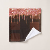 Roze glitter Chocolate Drip Sugar Sweets Girly Bad Handdoek (Wasdoekje)