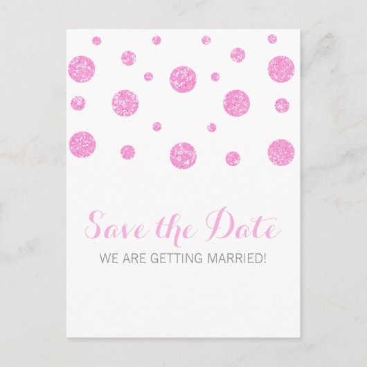 Roze Glitter Confetti sparen het Briefkaart van de (Voorkant)