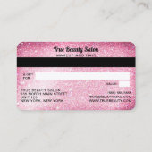 Roze Glitter-creditcard Cadeaubon Visitekaartje (Achterkant)