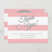 Roze Glitter Dank u kaarten (Voorkant / Achterkant)