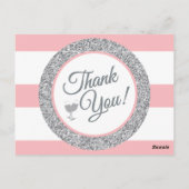 Roze Glitter Dank u kaarten (Achterkant)