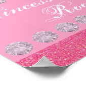 Roze Glitter Diamond Princess Room Persoonlijk Poster (Hoek)