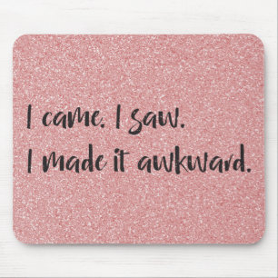 Roze glitter die ik maakte Awkward Mousepad Muismat