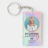 Roze glitter drijft herinneringen in het liefhebbe sleutelhanger (Voorkant)