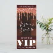 Roze Glitter Drip Chocolade Snoep Bar Feest VIP (Staand voorkant)