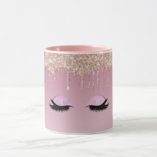 Roze Glitter Drip Coffee Mok - Sparkle en Stijl
