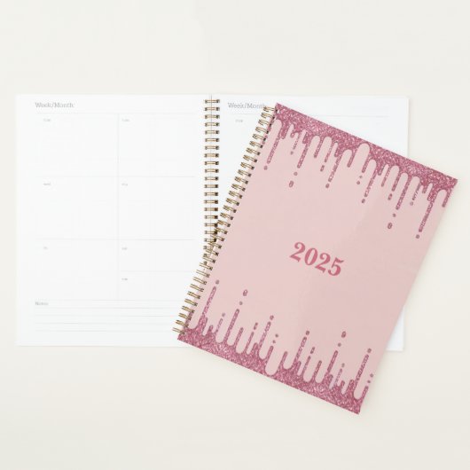 Roze Glitter Drips Planner 2025 (Display)
