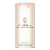 Roze Glitter Drives Chocolate Dessert Gold Menu (Achterkant)