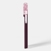 Roze glitter druppel bloemen bordeaux naam Case-Mate iPhone case (Achterkant / Links)