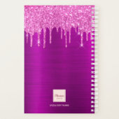 Roze glitter druppels afspraak boek planner (Achterkant)