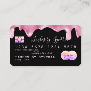 Roze glitter druppels Credit Kaart hologram naam t Visitekaartje