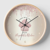 Roze glitter druppelt cupcake bakkerij Chef Gold (Voorkant)