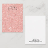 Roze Glitter Earring Display Kaart Visitekaartje (Voorkant / Achterkant)
