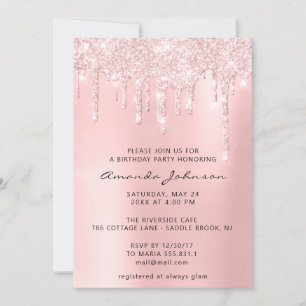 Roze glitter Effect Baby shower Girl Birthday Kaart