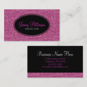 Roze Glitter Elegant Girly Visitekaartjes (Voorkant / Achterkant)
