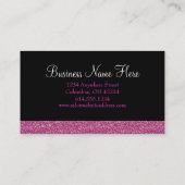 Roze Glitter Elegant Girly Visitekaartjes (Achterkant)