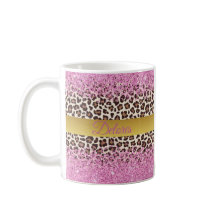 Roze Glitter en Gold Mok