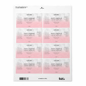 Roze glitter- en marmer-serumetiketten etiket (Full Sheet)