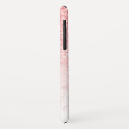Roze glitter en roos goudmarmer ombre Case-Mate iPhone case (Achterkant/links)