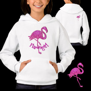 Roze glitter flamingo - aanpasbare tekst