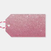 Roze glitter gepersonaliseerd dank u gunst labels cadeaulabel (Achterkant Horizontaal)