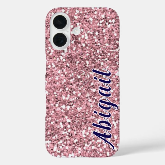 Roze Glitter Gepersonaliseerd met Jouw naam. Case-Mate iPhone Case (Achterkant)