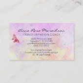 *~* Roze Glitter Gilded Pastel Fantasy Butterfly Visitekaartje (Achterkant)