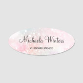  roze glitter Girly Glamoureus Naamplaatje (Voorkant)