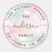  roze glitter Girly Glamoureus Ronde Sticker (Voorkant)