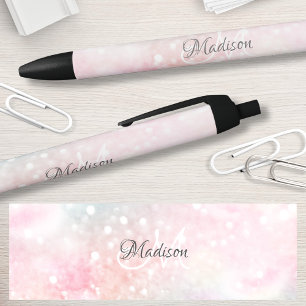  roze glitter Girly Glamoureus Zwarte Inkt Pen