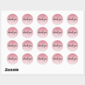 Roze Glitter Glam Dank u wel de verjaardag Ronde Sticker (Vel)