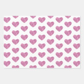 Roze Glitter Glam Hart Verjaardag Inpakpapier Vel (Voorkant 3)