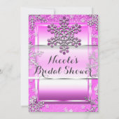 Roze Glitter Glam Winter Wonderland Sneeuwvlokken Kaart (Achterkant)