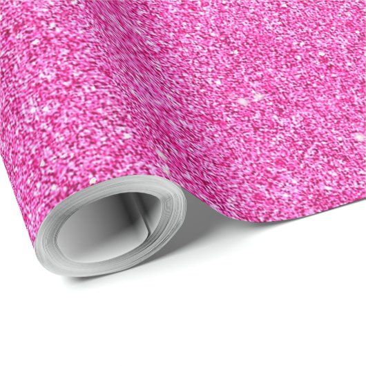 Roze Glitter Glamour Sjabloon Modern Elegant Cadeaupapier (Rol Hoek)
