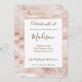 Roze Glitter Glans Sparkle Kaart (Voorkant / Achterkant)