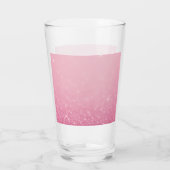 Roze Glitter Glass Cup met naam en Initialen Glas (Achterkant)