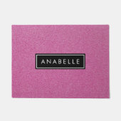 Roze Glitter, Glitter Achtergrond, Jouw naam Deurmat (Voorkant)