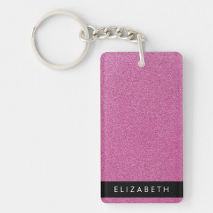 Roze Glitter, Glitter Achtergrond, Jouw naam Sleutelhanger