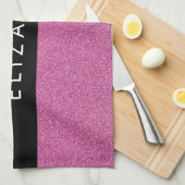 Roze Glitter, Glitter Achtergrond, Jouw naam Theedoek (Quarter Fold)