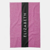 Roze Glitter, Glitter Achtergrond, Jouw naam Theedoek (Verticaal)