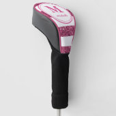 Roze Glitter | Golf | monogram met gepersonaliseer Golfheadcover (Schuin)
