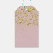 Roze Glitter Goud Confetti Kerst Cadeaulabel (Achterkant)