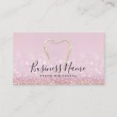 Roze Glitter Gouden Tand Whitening Visitekaartje (Voorkant)